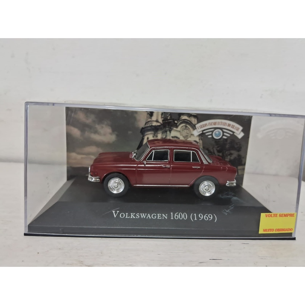 VW Volkswagen 1600 1969 - Coleção Carros Inesquecíveis do Brasil - Carrinho Miniatura 1/43