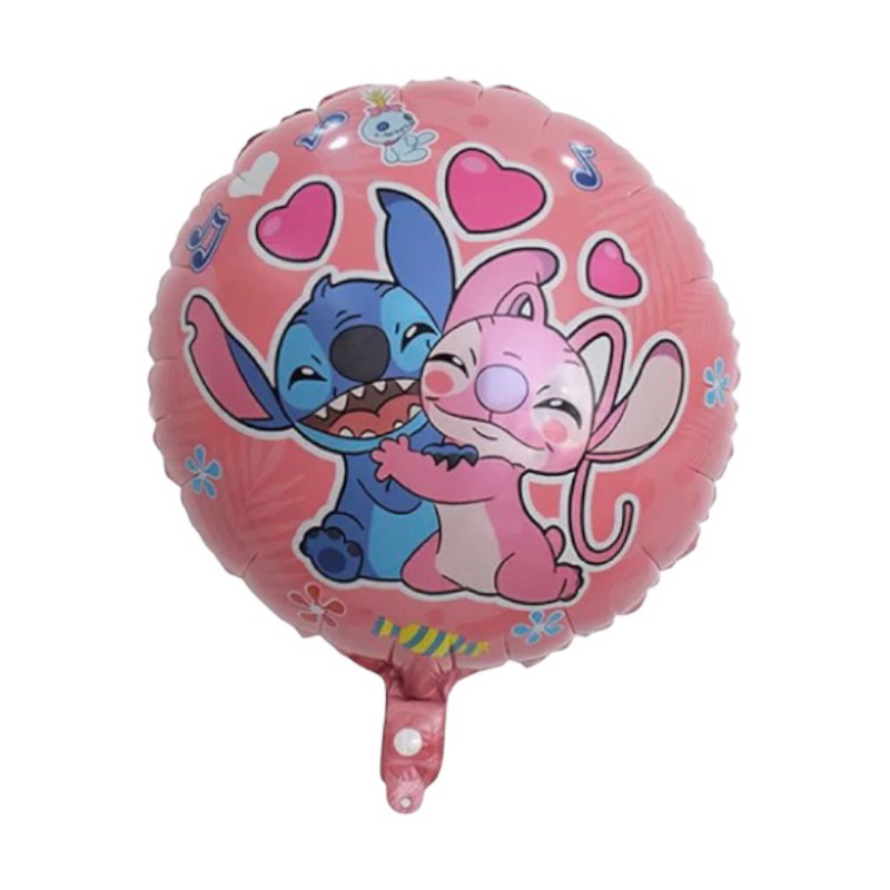 Balaõ Metalizado Lillo Stitch Rosa 45cm em Oferta na Shopee
