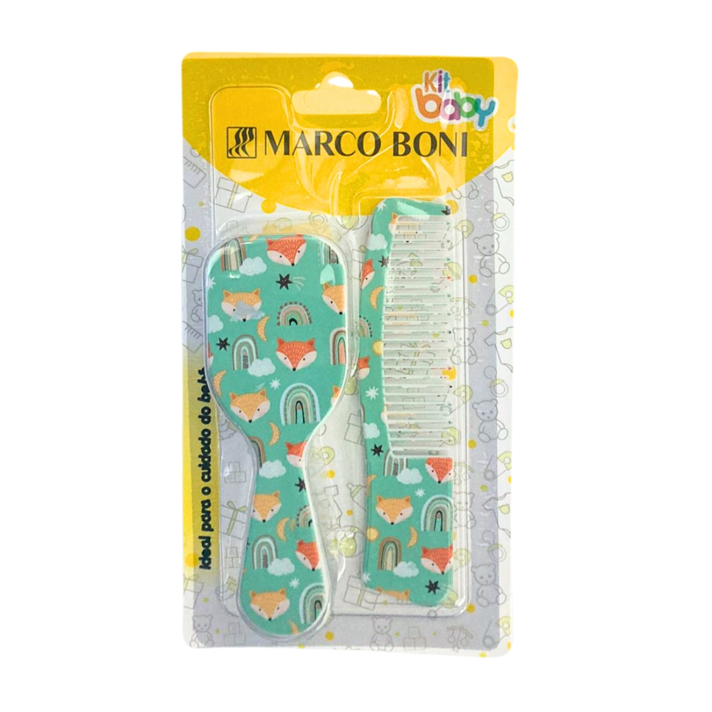 KIT BABY PENTE + ESCOVA CERDAS MACIAS ( SOMENTE RAPOZA )   - MARCO BONI