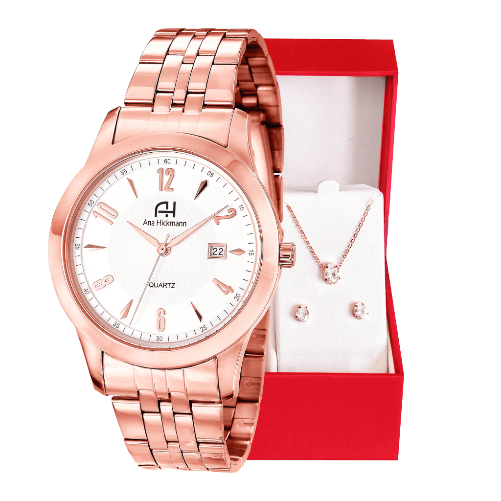 Relógio Champion Ana Hickmann Feminino Rosé A Prova D'Água Original Presente Estilo  Kit Colar e Brincos AH28768Z em Oferta na Shopee