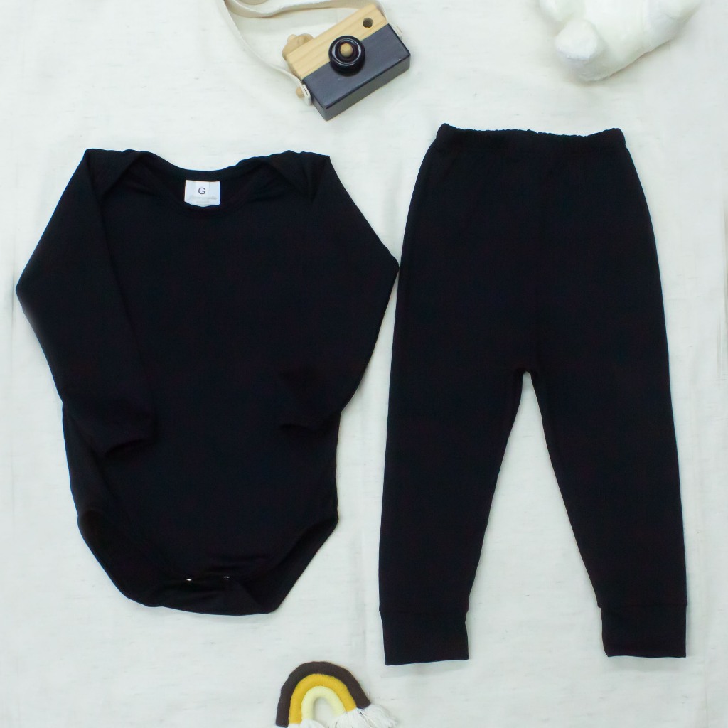Conjunto Bebe Menina Menino Unissex Preto Inverno Quentinho Segunda Pele Peluciado Ajuste Perfeito