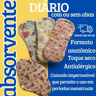 Absorvente Menstrual e Protetor diário - Ecológico - Sustentável - Lavável - Reutilizável em Oferta na Shopee