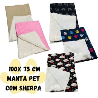 Manta para Pet Cobertor para pet  com sherpa 90x75cm Cachorro ou Gato várias cores em Oferta na Shopee