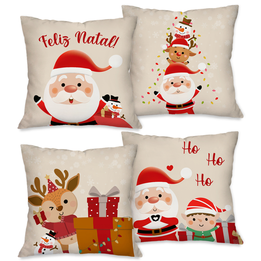 CAPAS NATALINAS Kit com 4 Capas para Almofadas Decorativas 45X45 Direto de Fabrica ENVIO R...