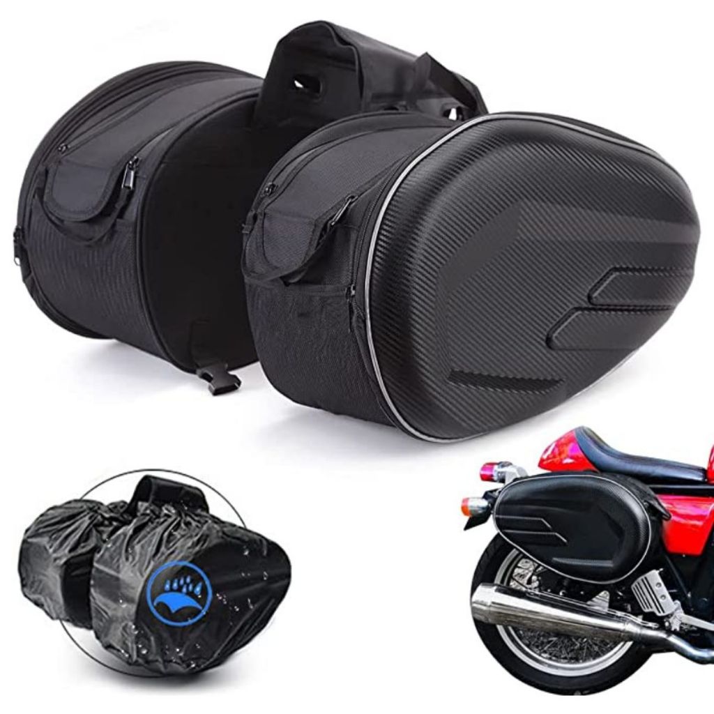 Alforge para moto 58l original + alça de ombro + presilhas + pvc interno + capas de chuva + 7 fitas