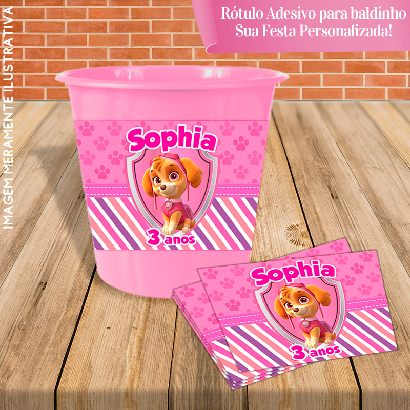 Adesivos Para Baldinho Personalizado Patrulha Canina