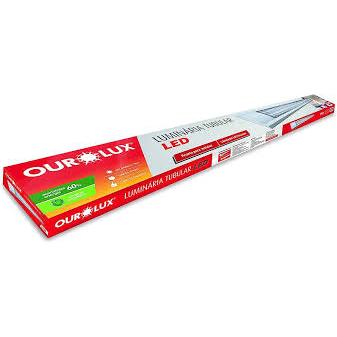 Luminária Tubular C/grade 2 X 18w 60cm 36w Completa Ourolux