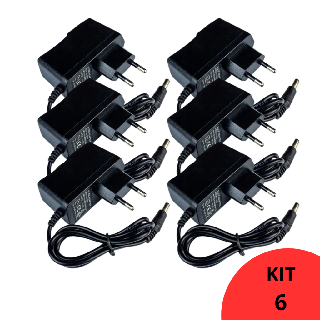 Kit 6 Fonte de alimentação 12v 2a Bivolt Estabilizadora Fita LED Iluminação Caixas de TV