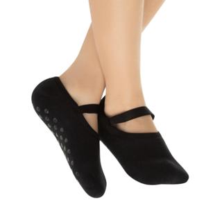 01 Par de Meia Sapatilha Antiderrapante Preta Pilates Yoga Feminina em Oferta na Shopee