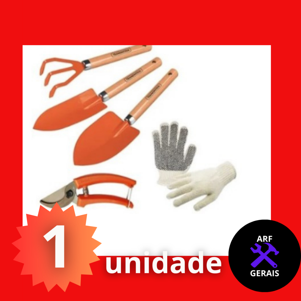 Kit Conjunto Para Jardinagem Jardim Tesoura de Poda e Luva - Tramontina