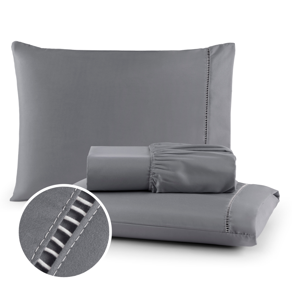 Roupa Cama Lençol Ponto Palito Micropercal 400 Fios todos tamanhos