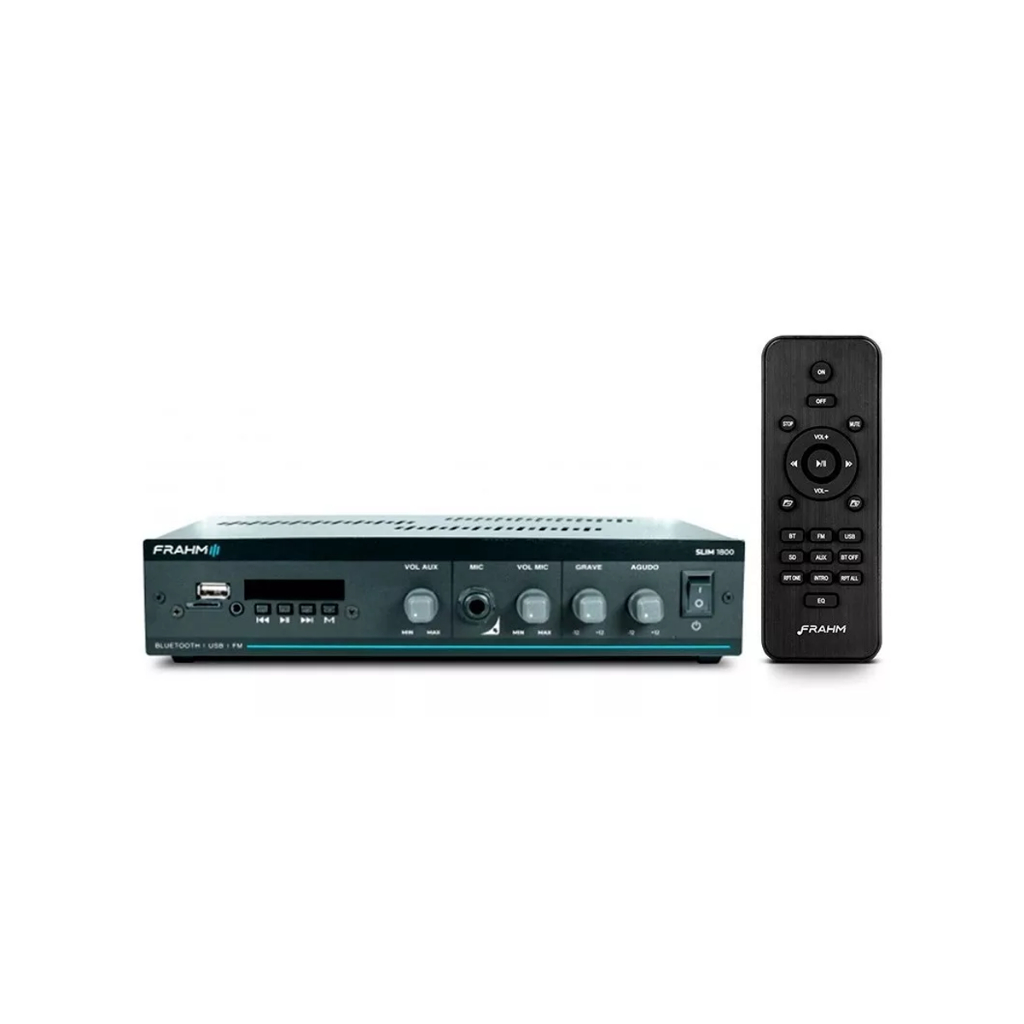 Amplificador Receiver Slim 1800 60w App Frahm Bluetooth Usb em Oferta na Shopee
