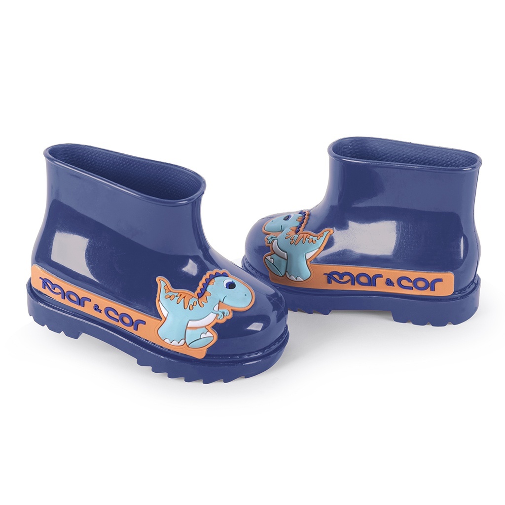 Galocha Infantil Baby Menino Dinossauro Dino Feliz Divertido Emborrachado Antiderrapante  Mar&Cor