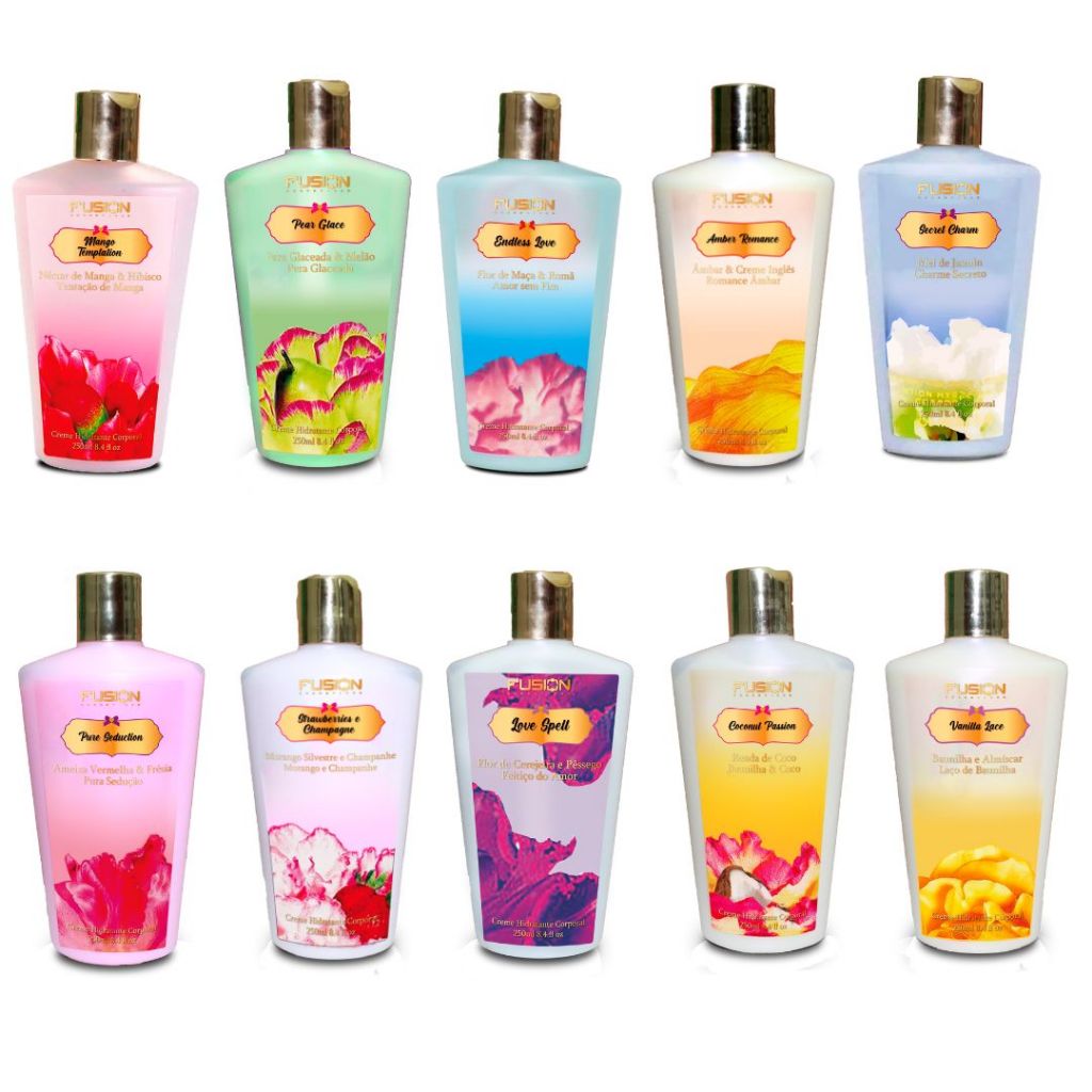 05 Creme Hidratante Corporal Fusion Cosméticos - Inspirado em Marca Famosa - Pronta Entrega TODAS AS FRAGRÂNCIAS em Oferta na Shopee
