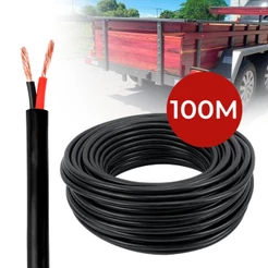 Cabo PP 2x1mm Rolo 100 Metros Flexível 100% Cobre Puro Para Instalação Elétrica Extensão