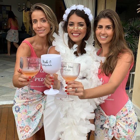Kit Team Bride - 30 Taças de Gin 580ml Personalizadas Despedida de Solteiro