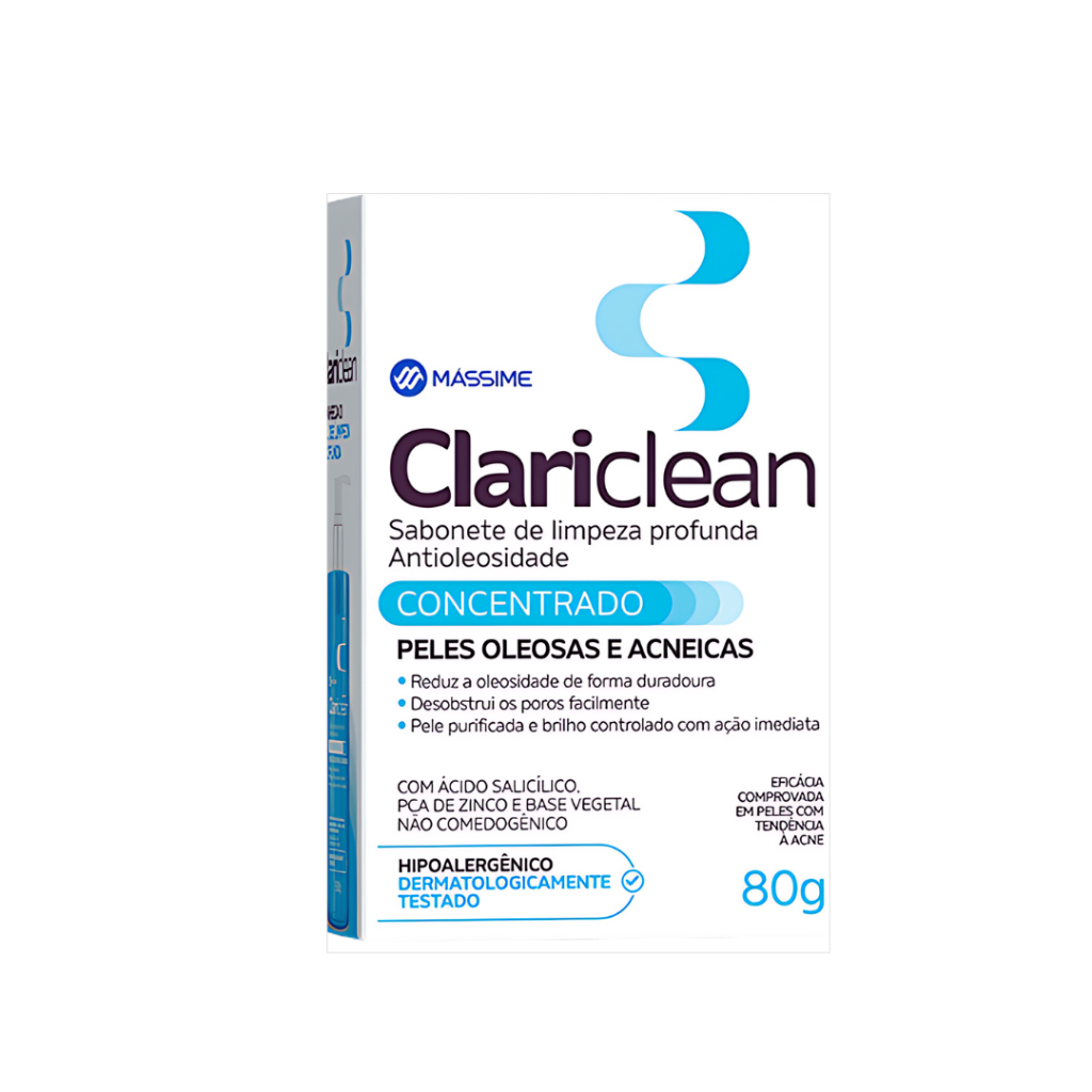 Sabonete Facial Concentrado Em Barra C/ Ácido Salicílico -  80g Clariclean - Massime