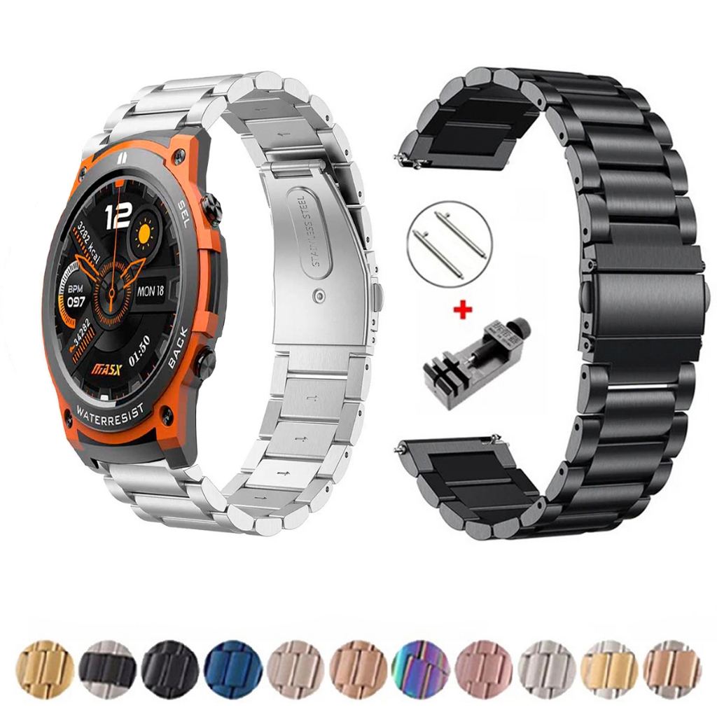 Pulseira de 22mm Metal Elos de aço inox para MASX AURORA ONE de Engate Rapido