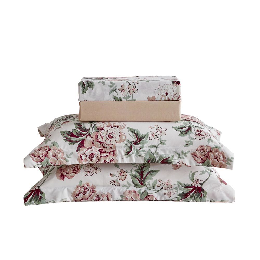 Jogo de Lençol Solteiro 3 Peças Percal 300 Fios Roma Estampado em Oferta na Shopee
