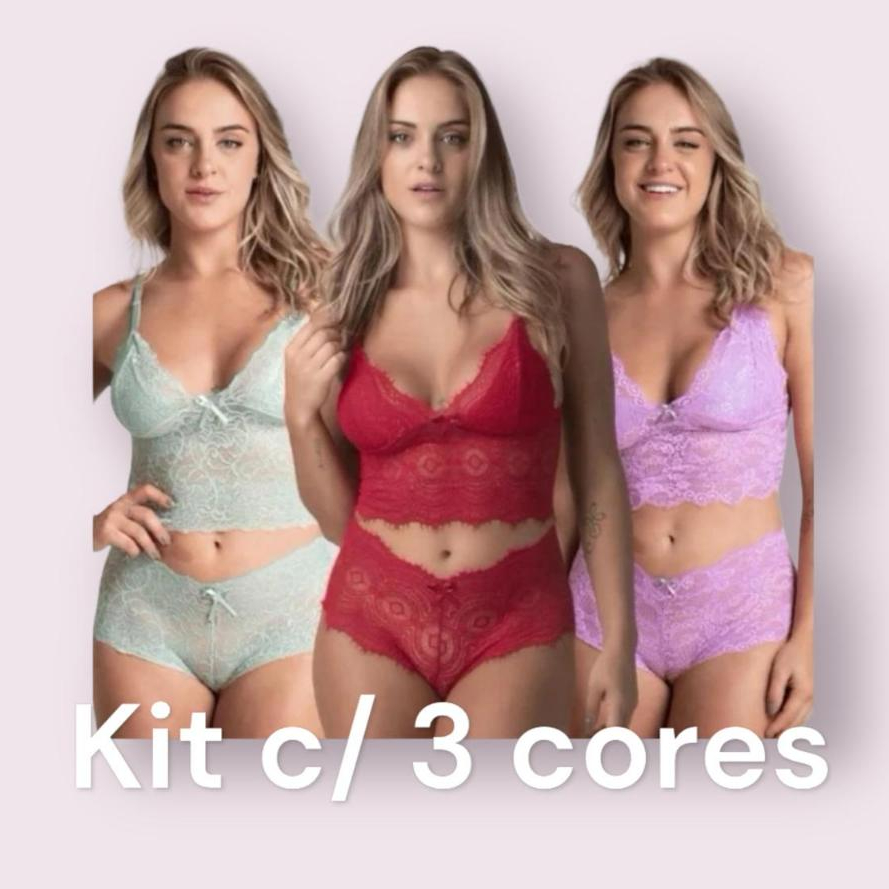 kit 3 conjunto Lingerie Espera Marido Sensual Sexy Baby Doll Luxo renda sexy em Oferta na Shopee