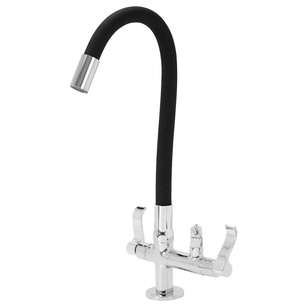Torneira de Cozinha Flexível de Mesa com Saída para Purificador 1/4 Tubo Preto – Samer
