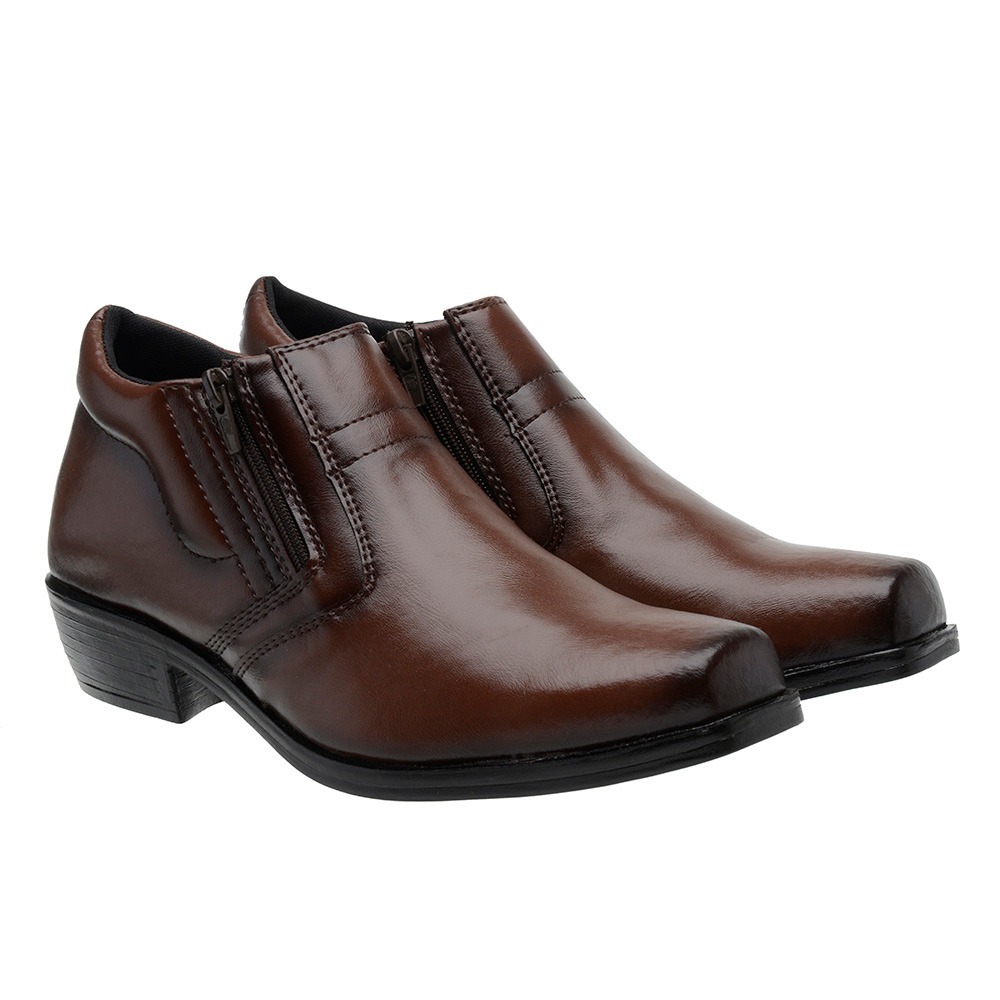 Bota Botina Social Masculina Ziper Lateral Confort Anatomica Palmilha Ortopedica