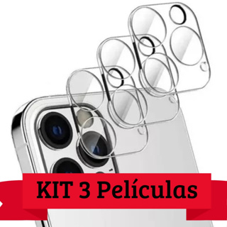 Kit 3 Película Câmera Traseira Vidro Lente Protege iPhone 11 12 13 14 Pro 15 Pro Max 3D 9D em Oferta na Shopee
