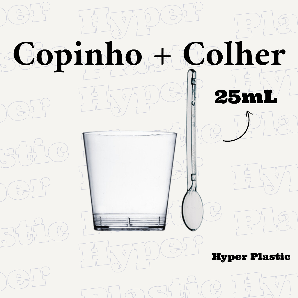 Copinho Acrílico 25ml Brigadeiro 50 100 150 200unid com Colherzinha