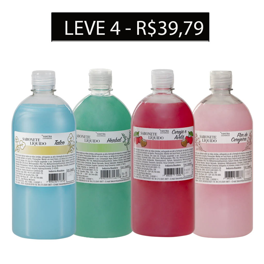 4 Unidades - Sabonete Liquido - Por R$ 39,79