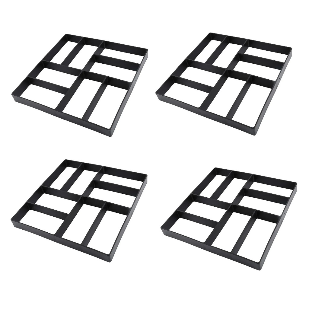 4 Formas Tijolinho Molde Bloquete Portugal Caminho De Pedra Decoração p/ Jardim Calçada - Easy Piso