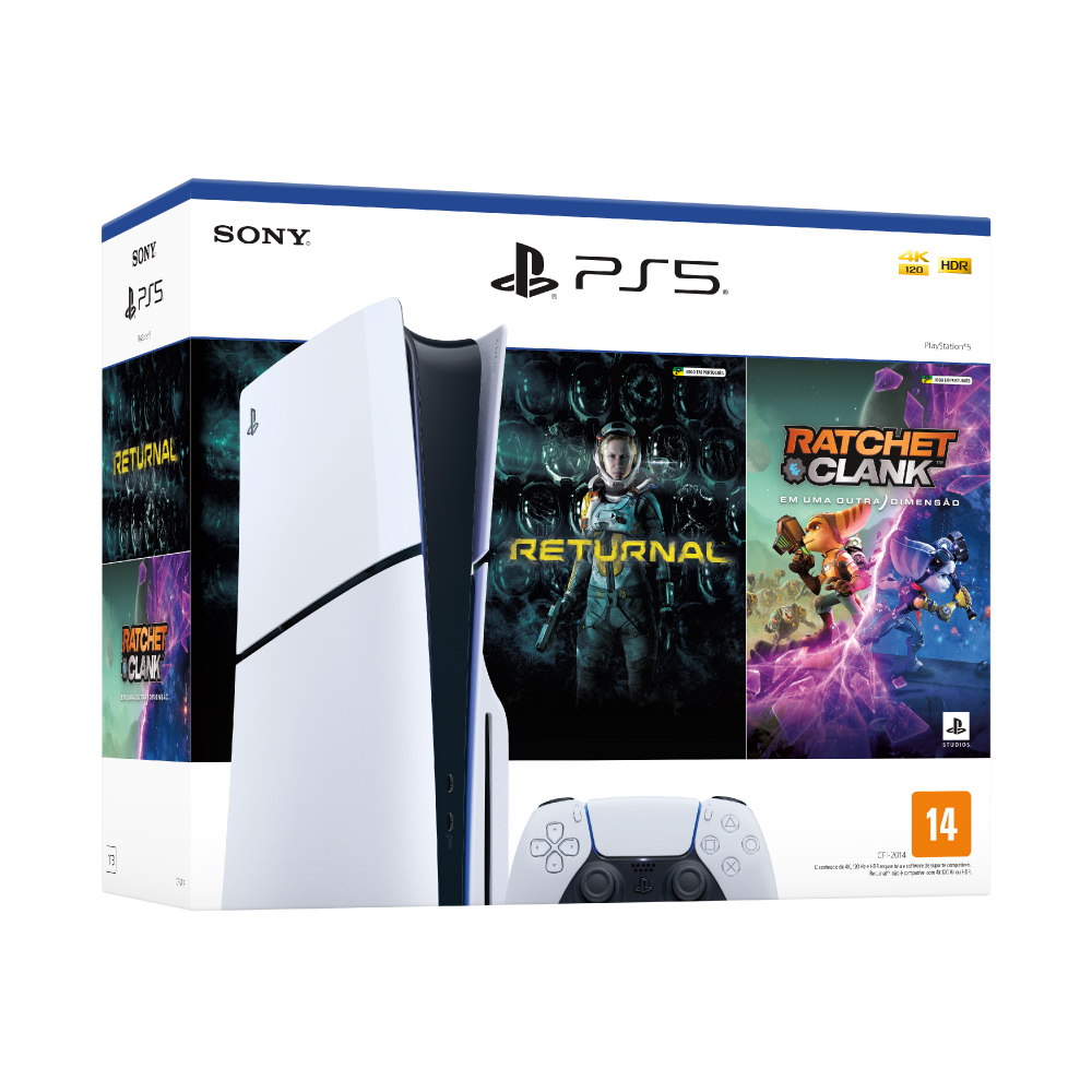 Console PS5 Slim 1TB com leitor de disco + 2 Jogos
