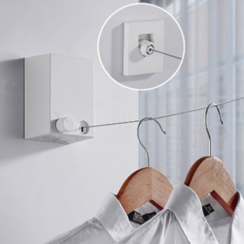 kit Varal De Arame Retrátil De Aço Para Secar Lavanderia Suporta Até 20kg