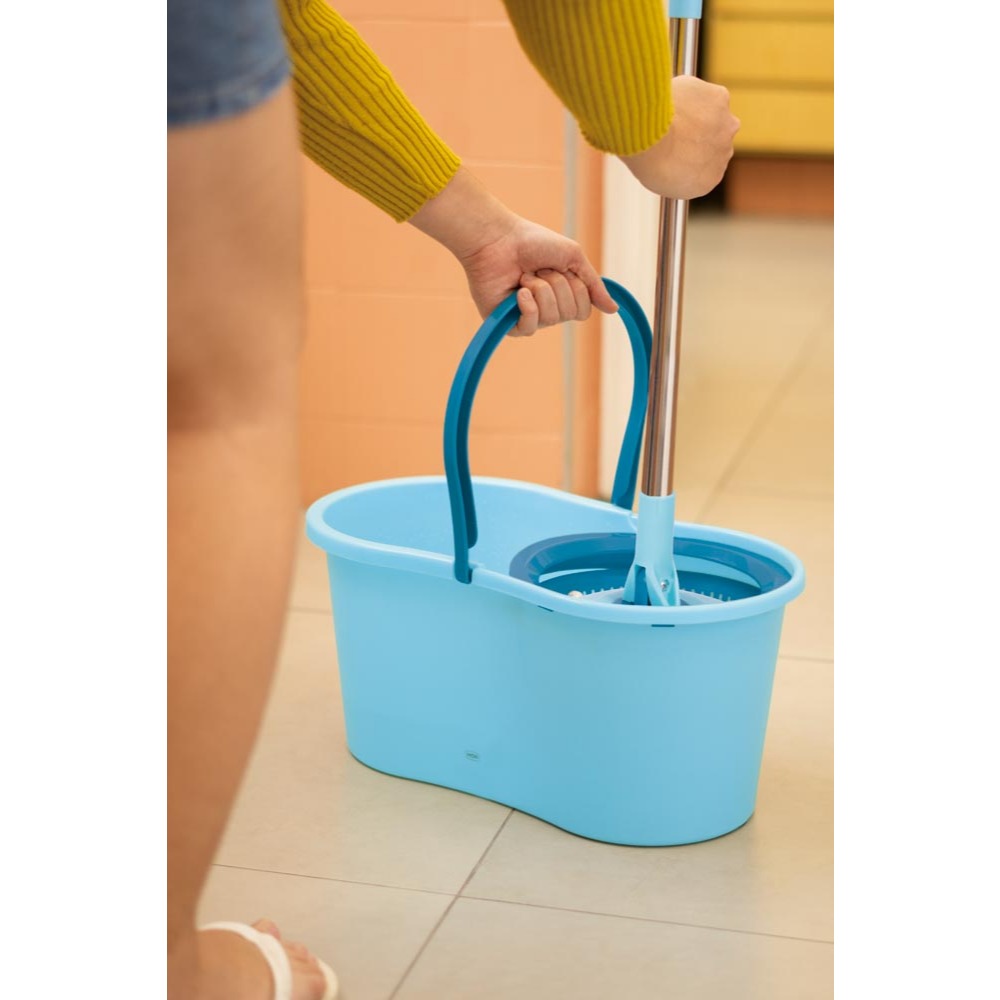 Esfregão Mop Balde Giratório 360º Limpeza Prática Grande 13l microfibra passar pano no chão casa limpa