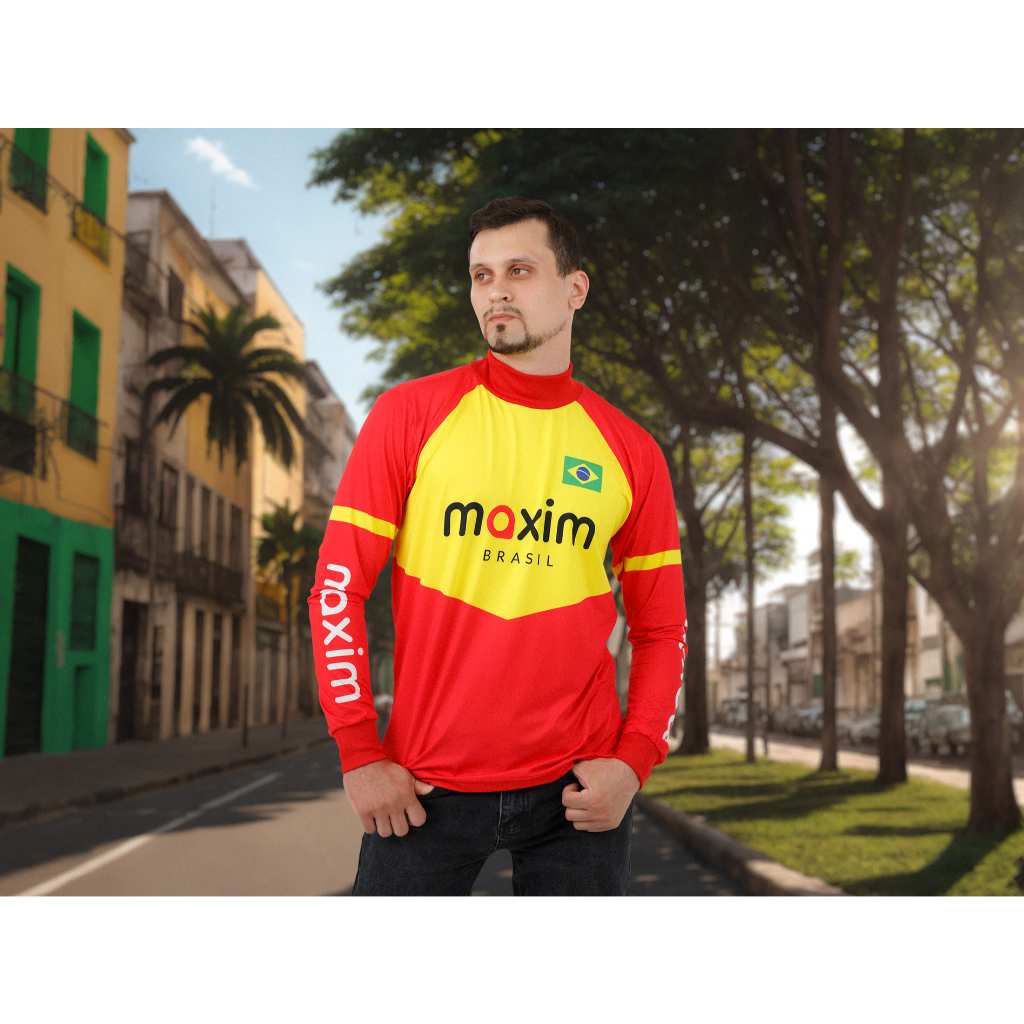 MAXIM Camisa Manga Longa Térmica Proteção UV 50+ Masculino e Feminino Motorista de App