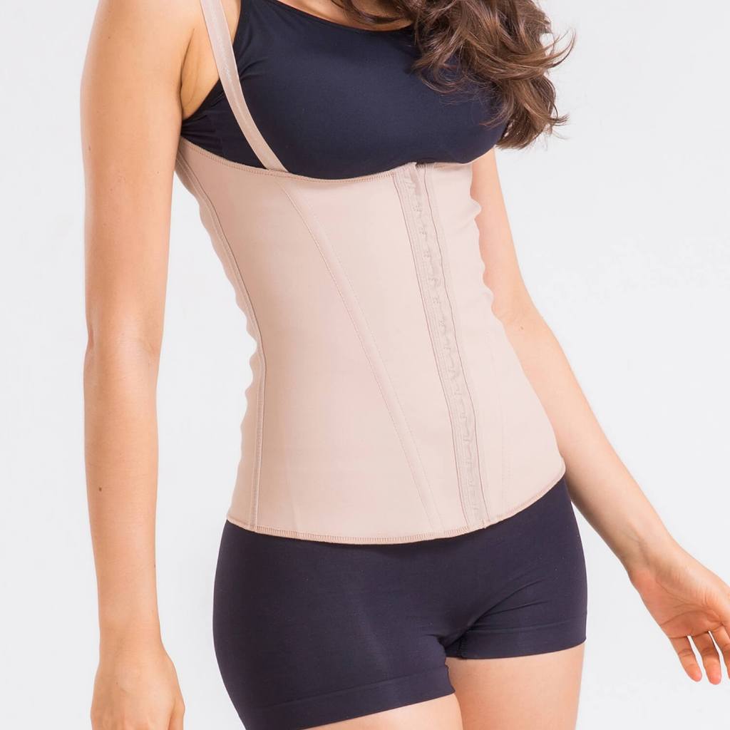 Cinta Modeladora Corselet Abdominal Emborrachado Esbelt Com Alça Ref. 458