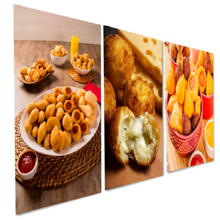 Kit 3 Quadros Decorativos Salgado saldadinhos festa DECORAÇÃO em Oferta na Shopee