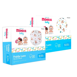 Fralda de Pano Luxo Turma da Monica C/5 Unidades em Oferta na Shopee