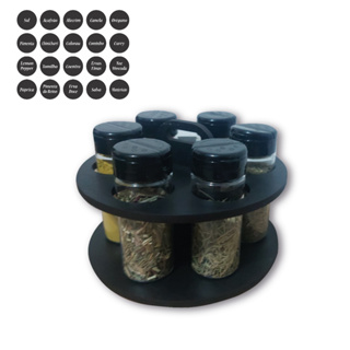 Porta Temperos Condimentos modelo Redondo Com Kit de Potes com Tampa Dosadora em Oferta na Shopee