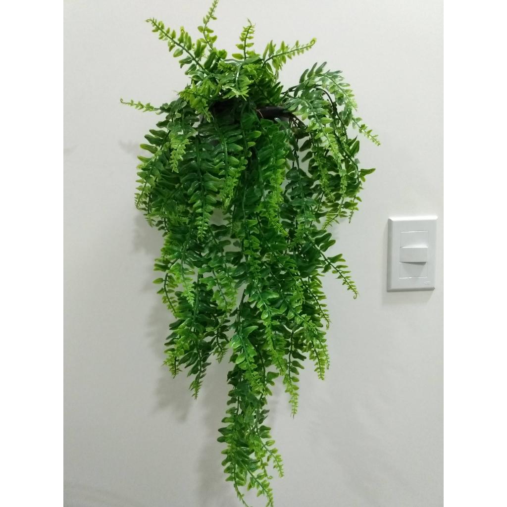 arranjo montado de parede com folhagens de ficus, samambaia artificial decoração
