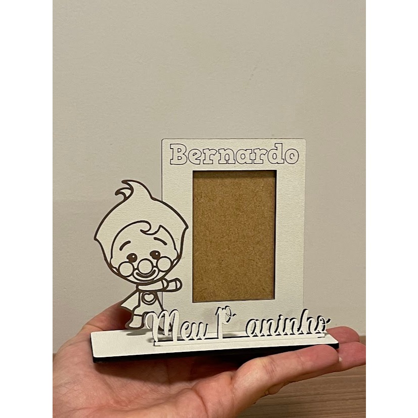 Mini Porta Retrato Tema Plim Plim, Um Herói do Coração - Foto 5x7,5cm