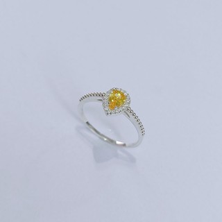 ANEL GOTA PEDRA AMARELA - ANEL PRATA 925