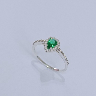 ANEL EM PRATA 925 PEDRA VERDE/ANEL GOTA EM PRATA 925 em Oferta na Shopee
