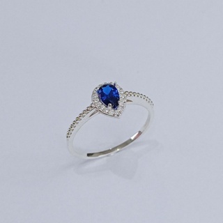 ANEL GOTA AZUL - ANEL PRATA 925 PEDRA AZUL SAFIRA em Oferta na Shopee