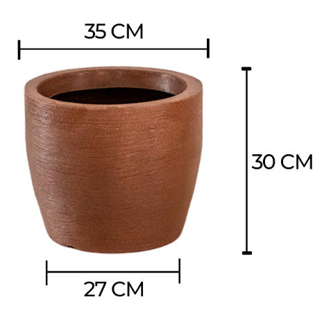 Vaso de Planta Decorativo Reciclável em Polietileno, Redondo crespo 73