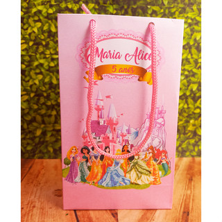 10 Sacolinhas Personalizadas Festa Princesas Personalizado Com Nome e Idade Personalizados Para Festa em Oferta na Shopee