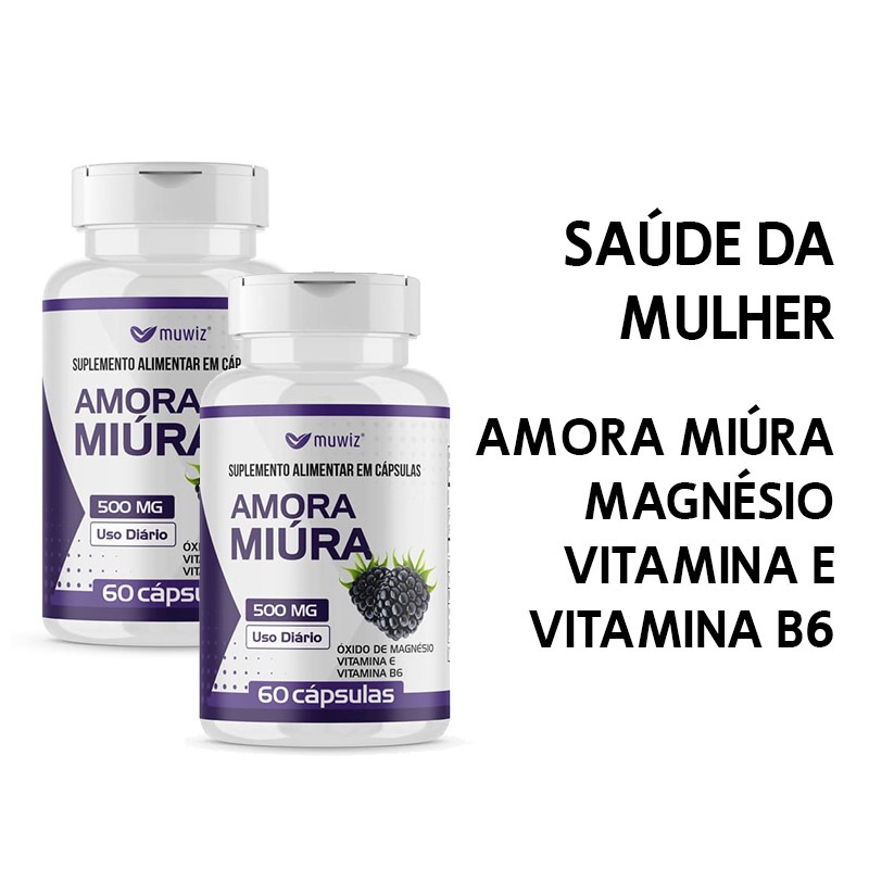 Kit com 2 Amora Miura + Vit 120 cápsulas no Total 500mg - Muwiz - Original Concentrado