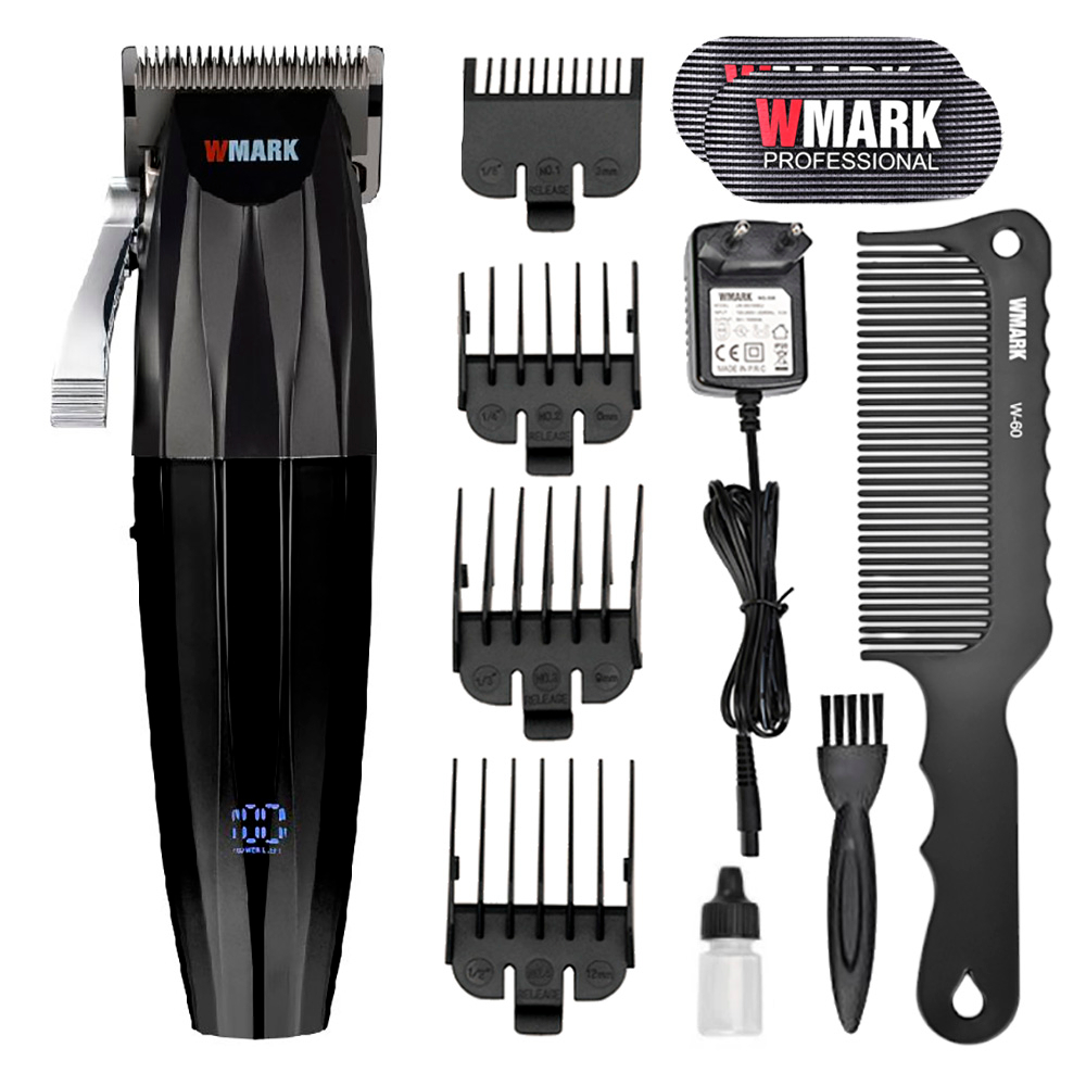 Maquina de Corte Wmark NG222 Prata Maquina De Cortar Cabelo Wmark Ng 222 Azul Com Carcaca Extra