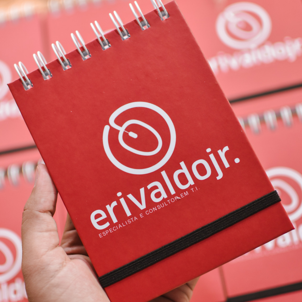 KIT 10 Bloquinhos de Capa Dura Tamanho A6 - Personalizados Com Sua Logo ou Foto