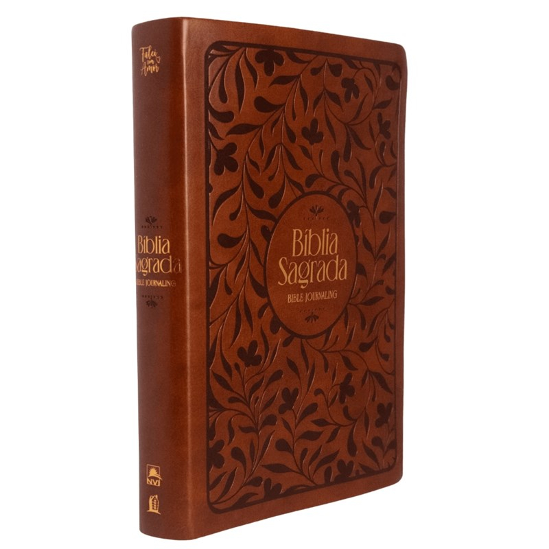 Bíblia Bible Journaling | NVI | Letra Normal | Courosoft Marrom em Oferta na Shopee