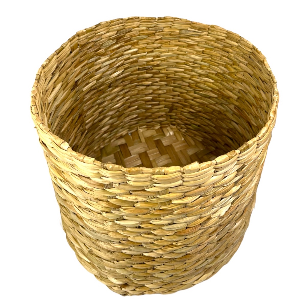Cesto Organizador Palha Taboa Cachepot Planta G 34x32